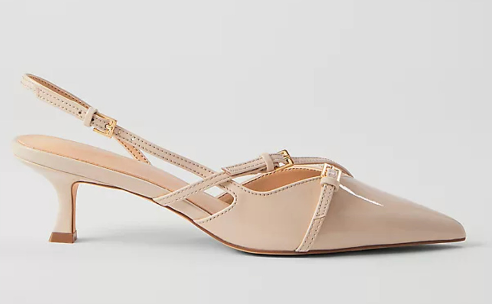 NWOB Ann Taylor Ivory Patent Strappy Pointy Toe Pumps - Size 8